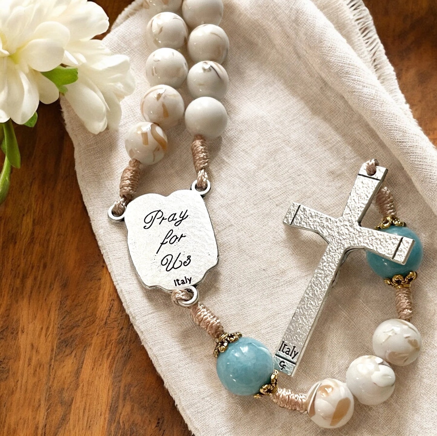 Something Blue Holy Family Rosary