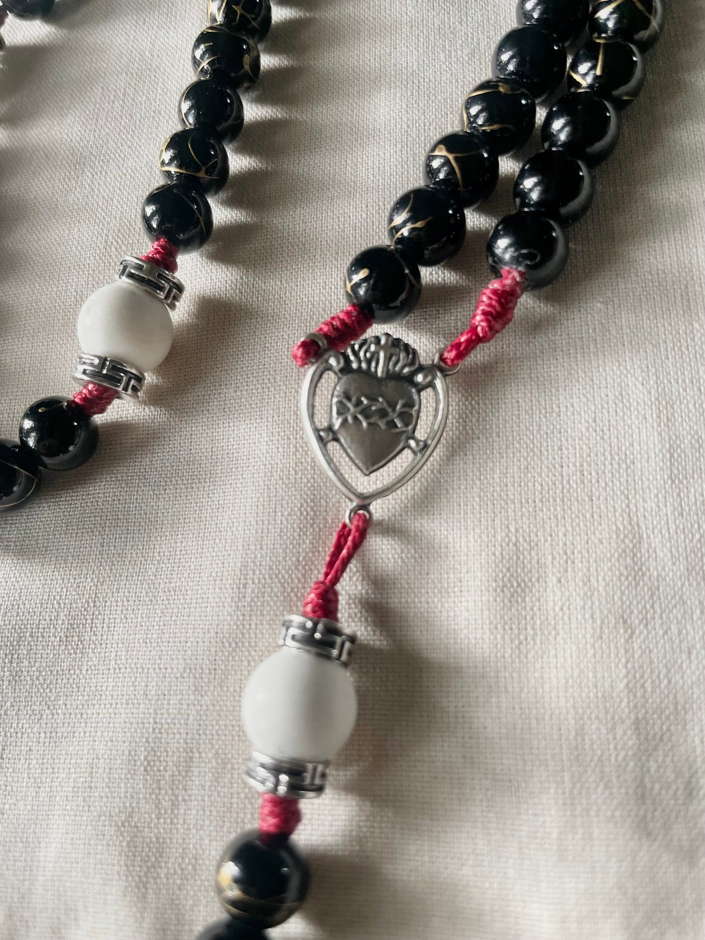 Life’s Hard Pray Harder Sacred Heart Rosary