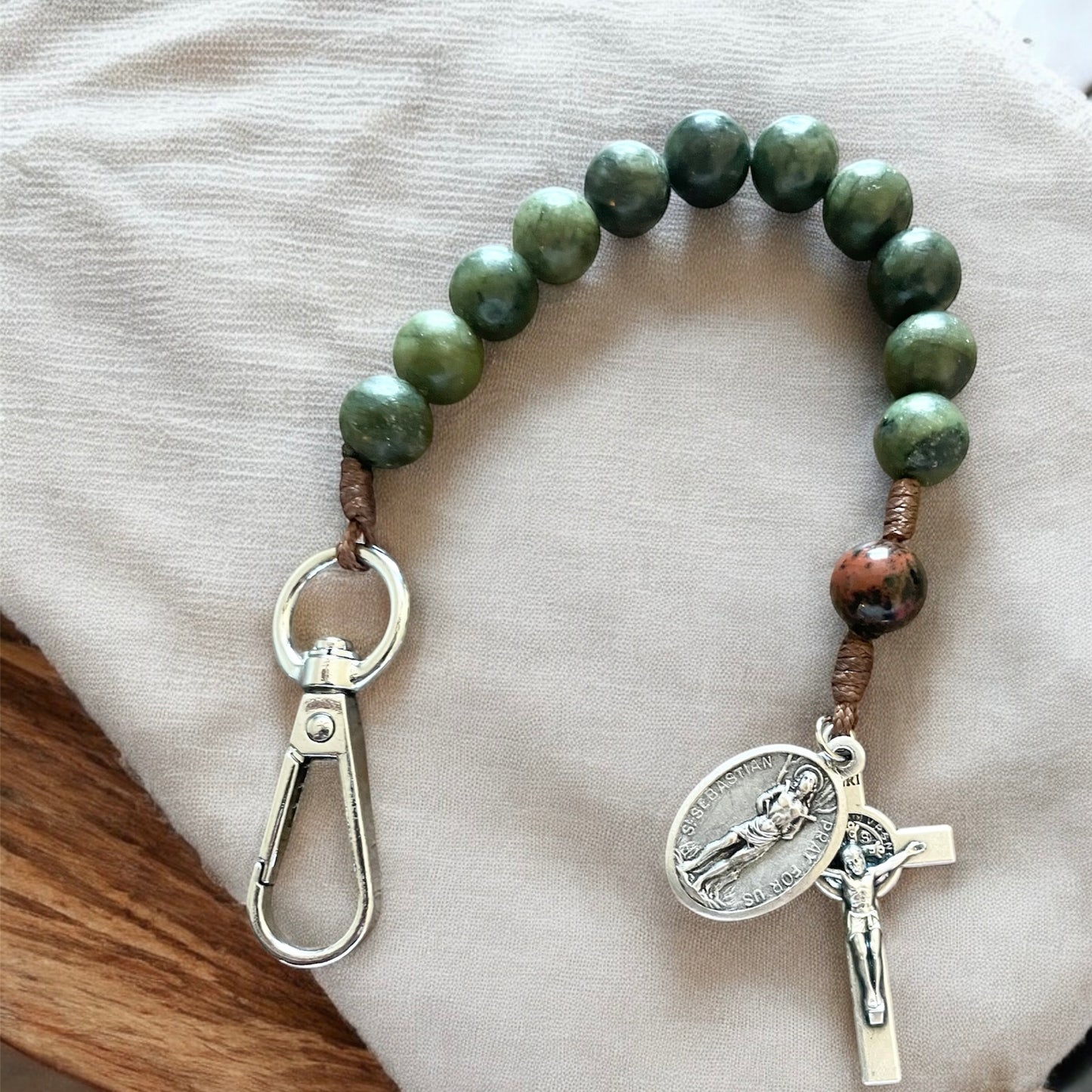 Saint Sebastian Keychain Rosary