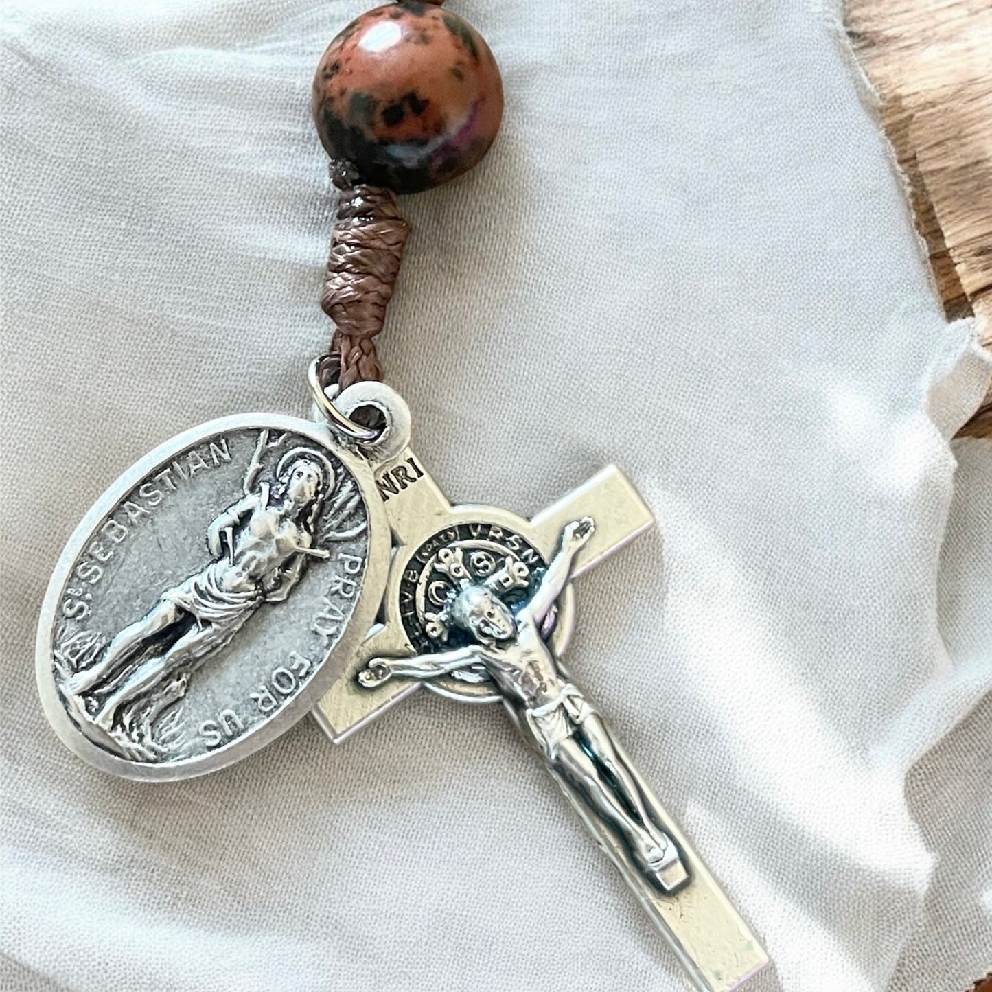 Saint Sebastian Keychain Rosary