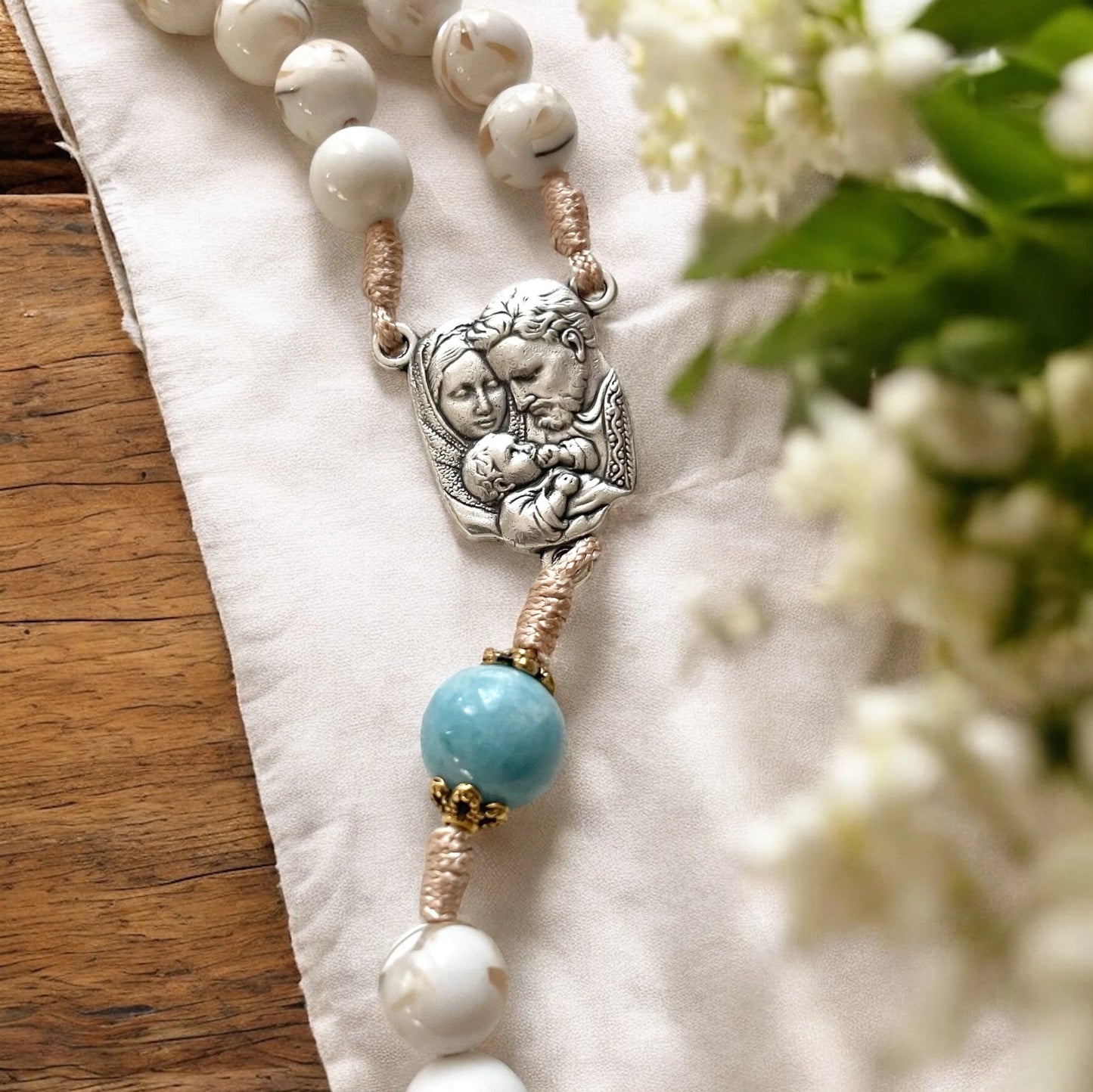 Something Blue Holy Family Rosary
