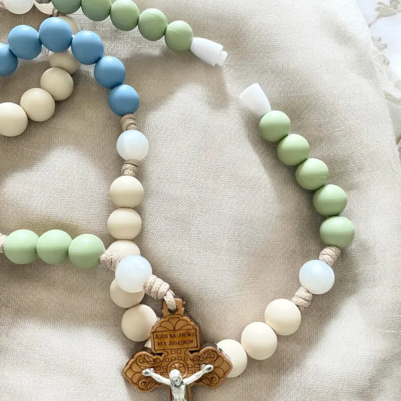Silicone Rosary with Wooden Pardon Crucifix