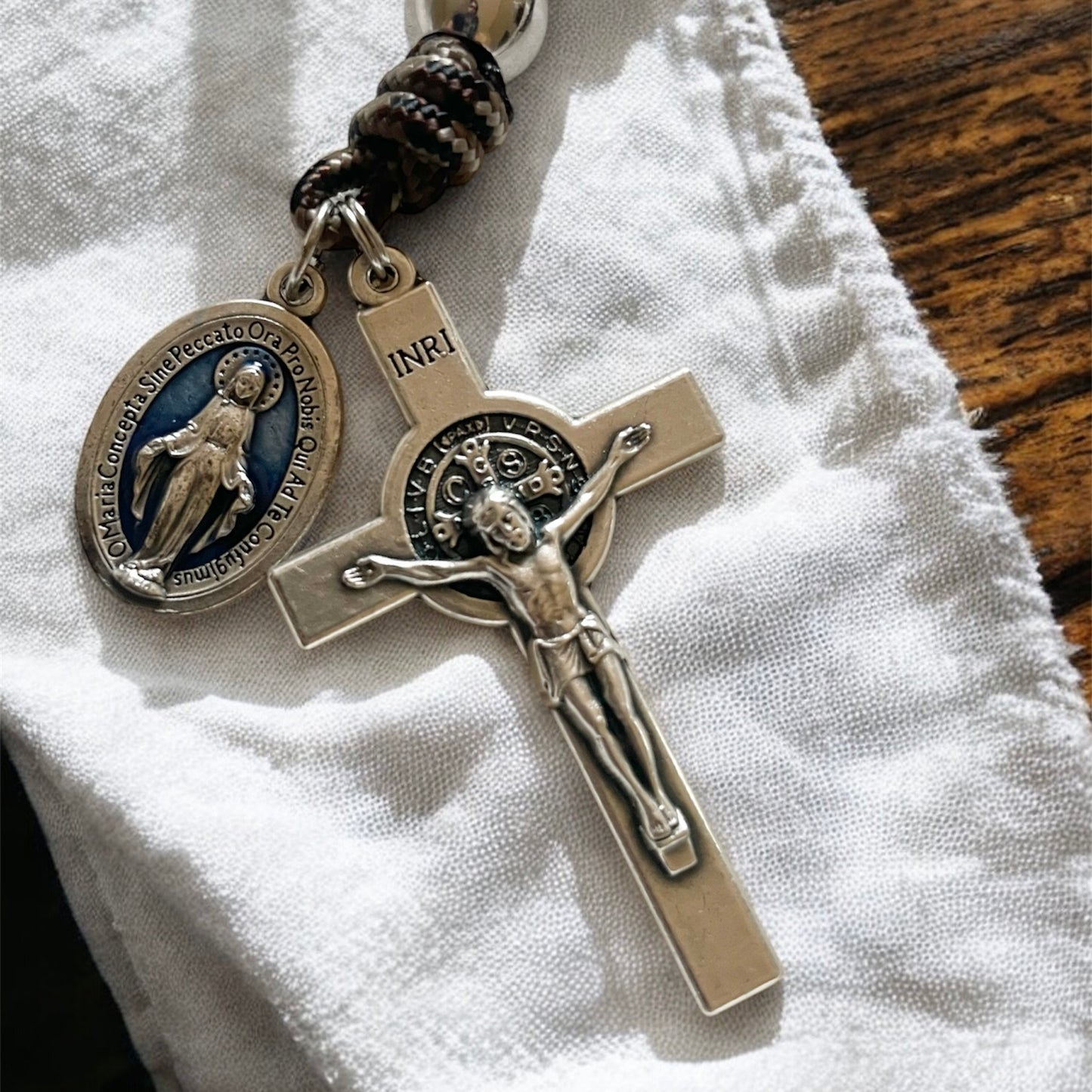 Miraculous Medal x Saint Benedict Keychain Rosary