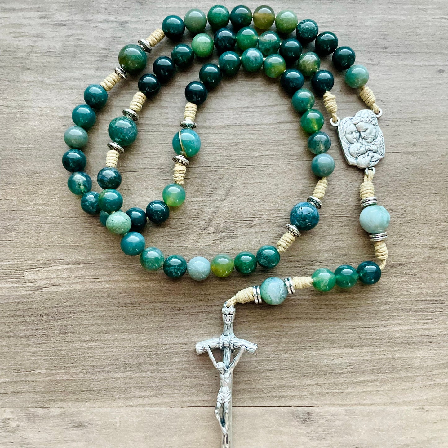 Holy Family Traditional Rosary with Papal Crucifix