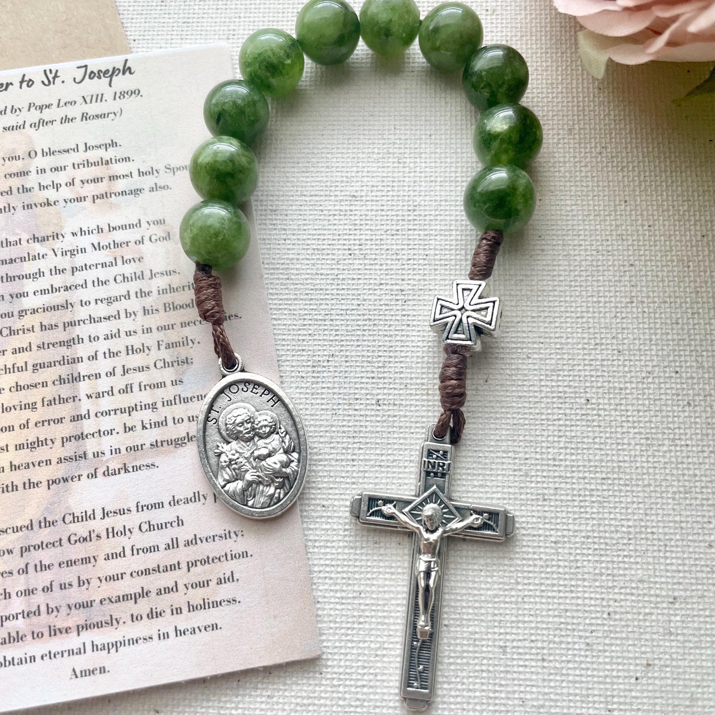 Saint Joseph and Saint Anthony Pocket Rosaries - One Decade