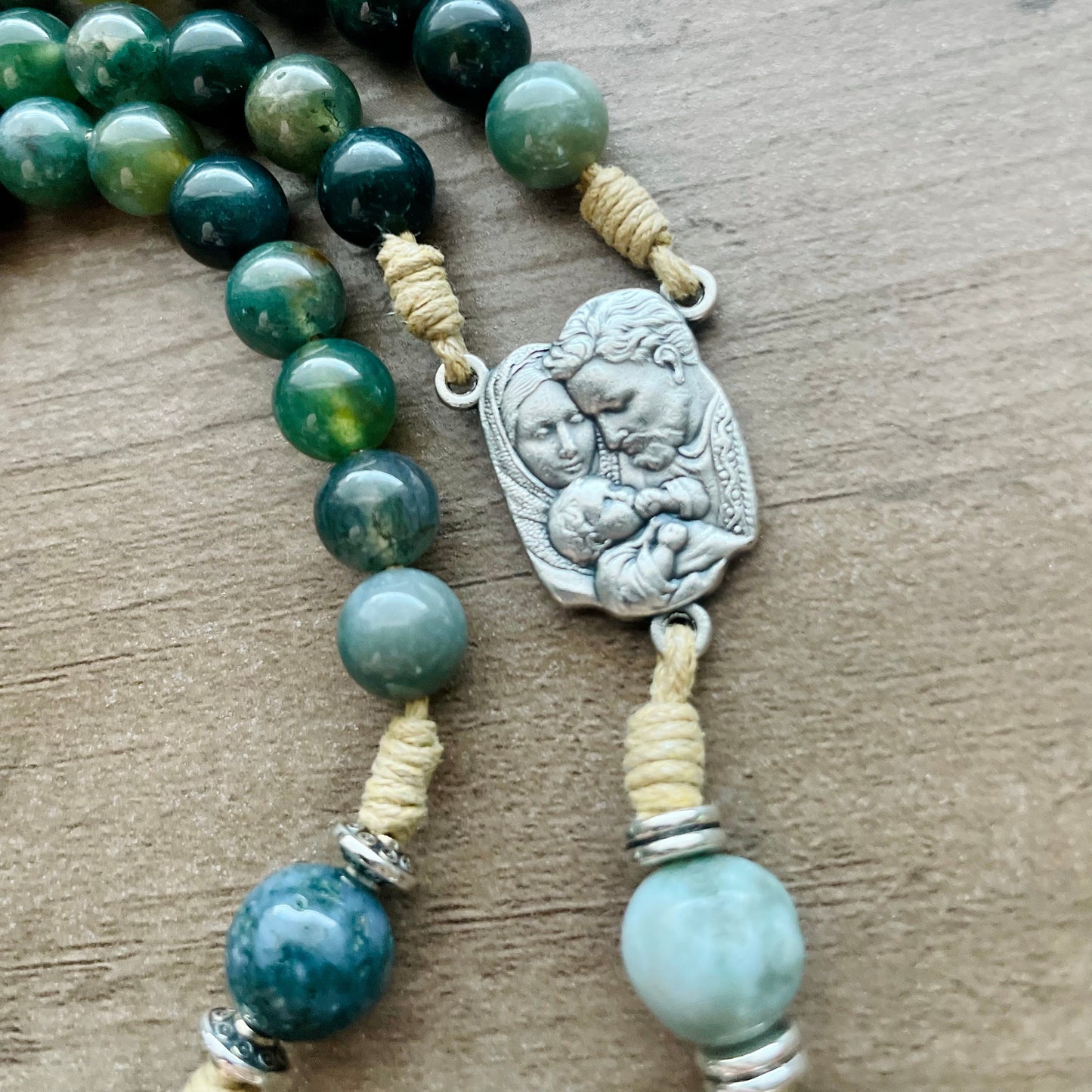 Holy Family Traditional Rosary with Papal Crucifix