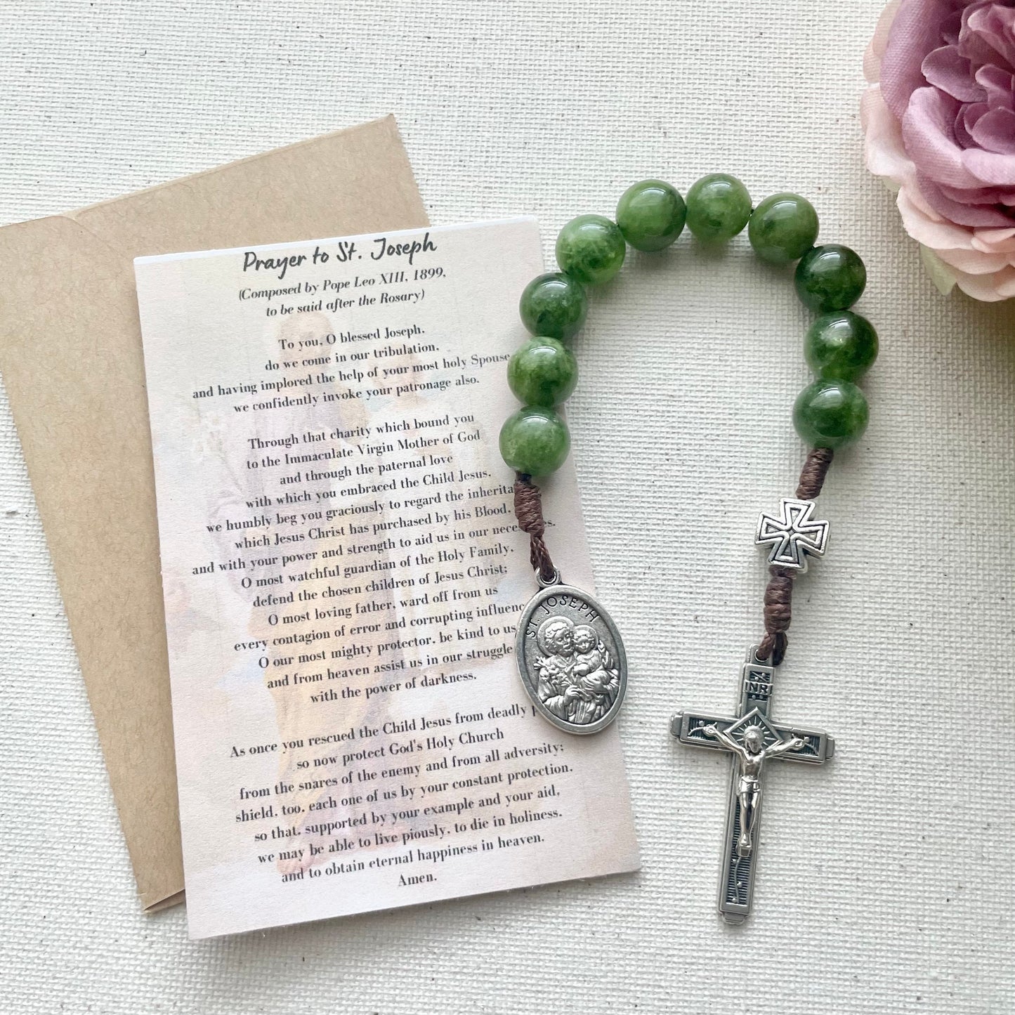 Saint Joseph and Saint Anthony Pocket Rosaries - One Decade