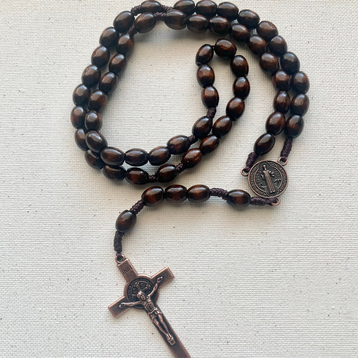 Wooden Saint Benedict Rosary