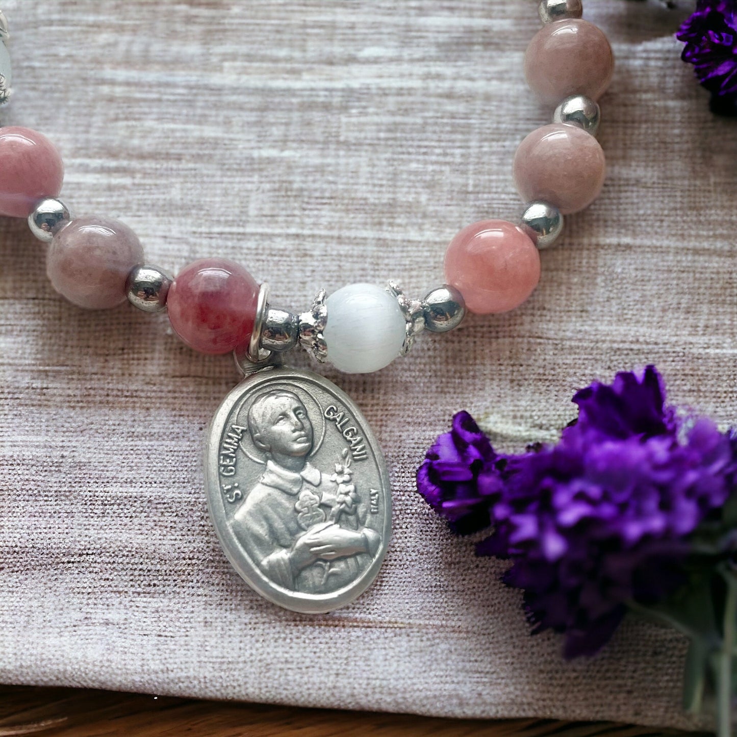 Saint Gemma Galgani Rosary Bracelet - Patron of Back Pain