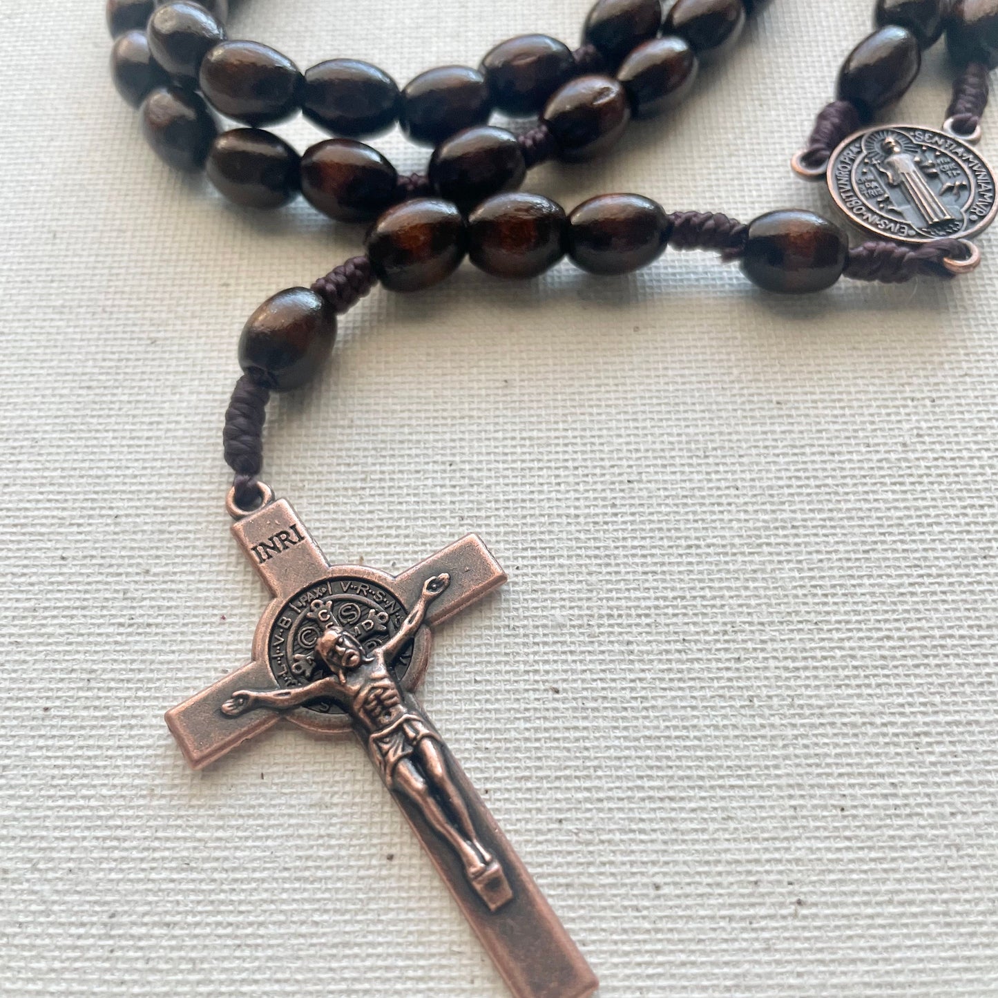 Wooden Saint Benedict Rosary