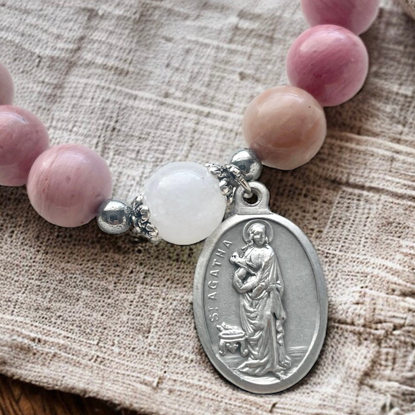 Saint Agatha Rosary Bracelet - Patron Saint of Breast Cancer