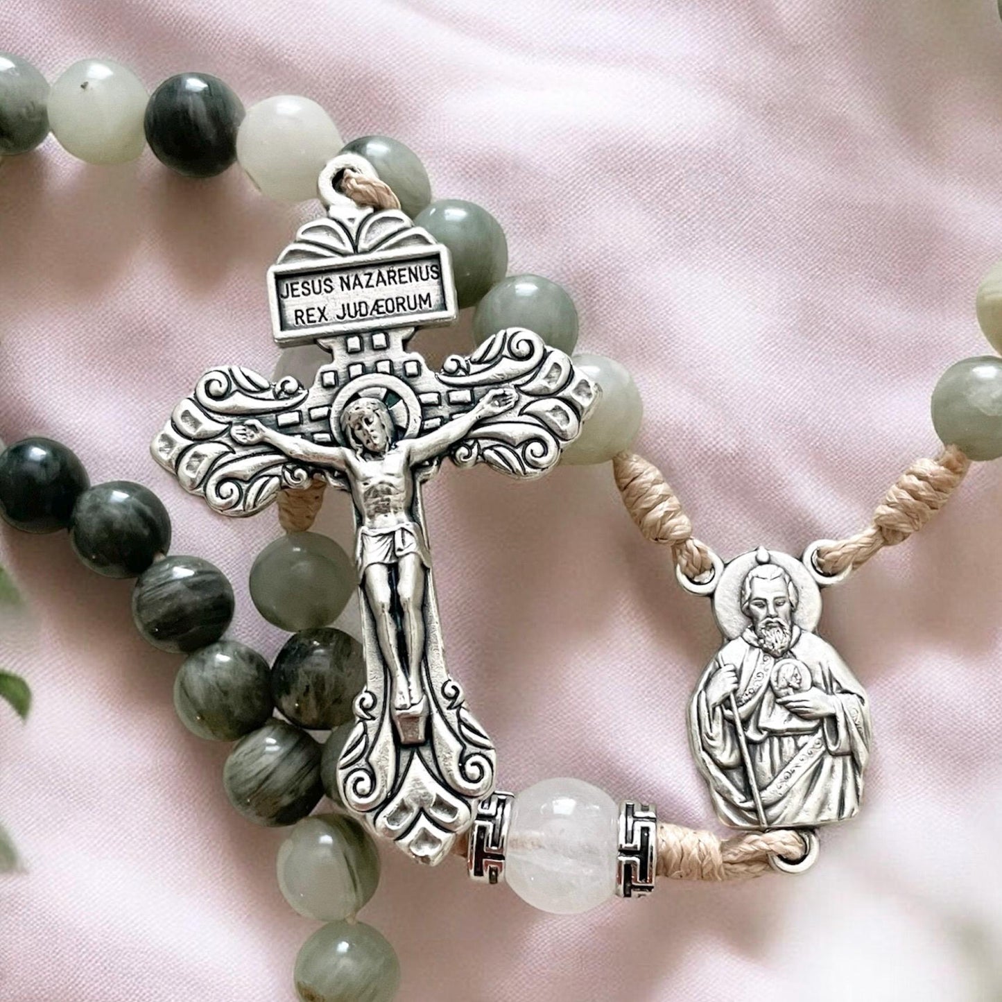 Saint Jude Rosary - Silver Finish