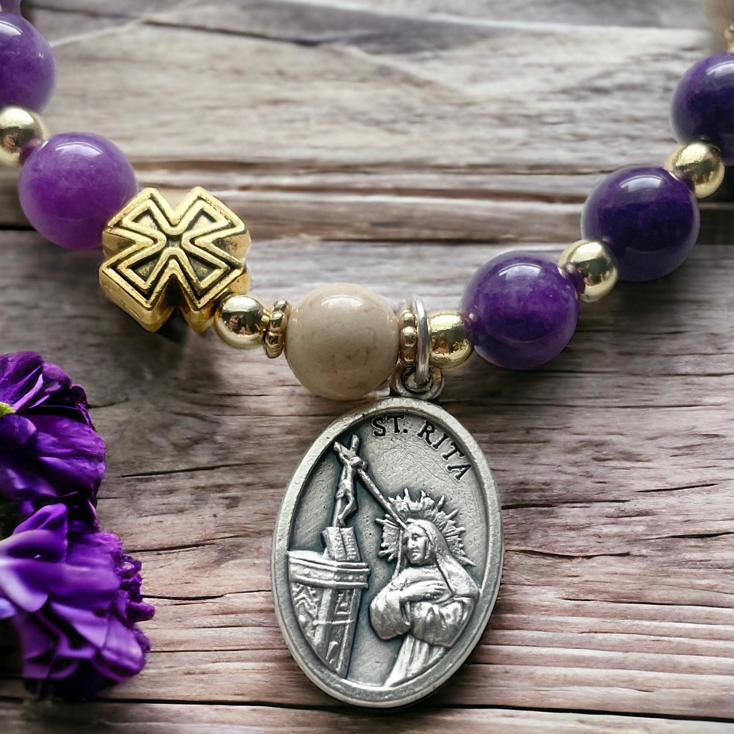 Saint Rita Rosary Bracelet