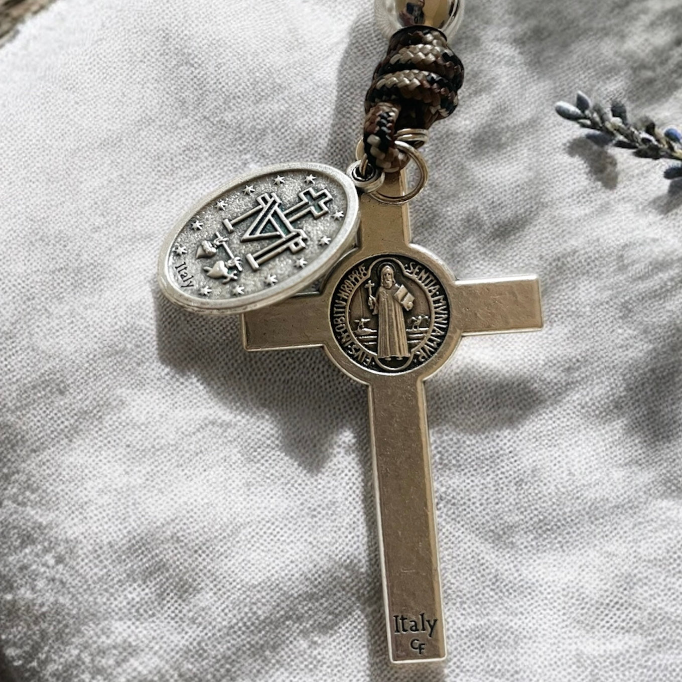Miraculous Medal x Saint Benedict Keychain Rosary