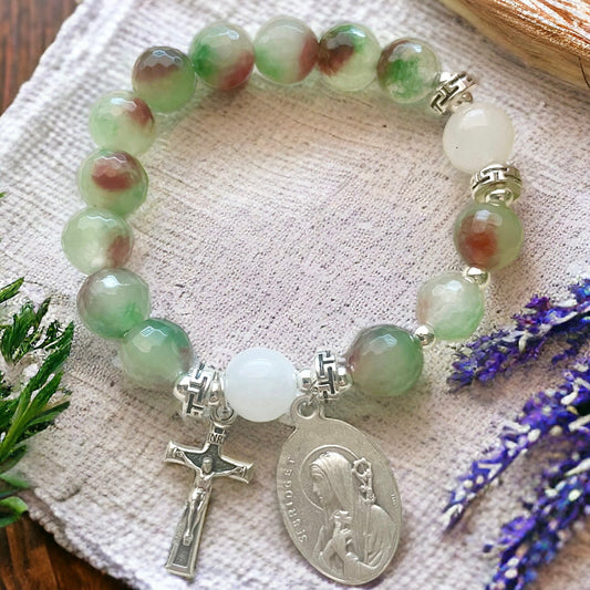 Saint Patrick and Saint Brigid of Ireland Rosary Bracelet