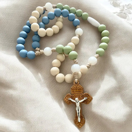 Silicone Rosary with Wooden Pardon Crucifix