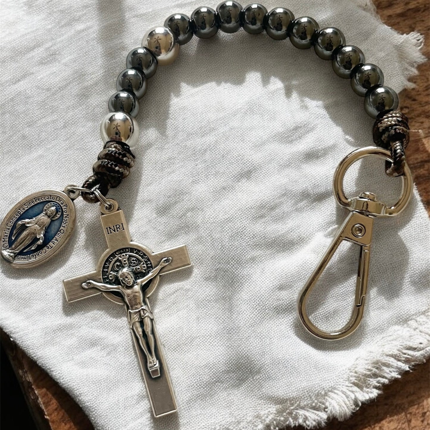 Miraculous Medal x Saint Benedict Keychain Rosary