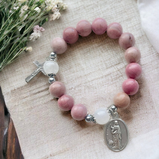 Saint Agatha Rosary Bracelet - Patron Saint of Breast Cancer