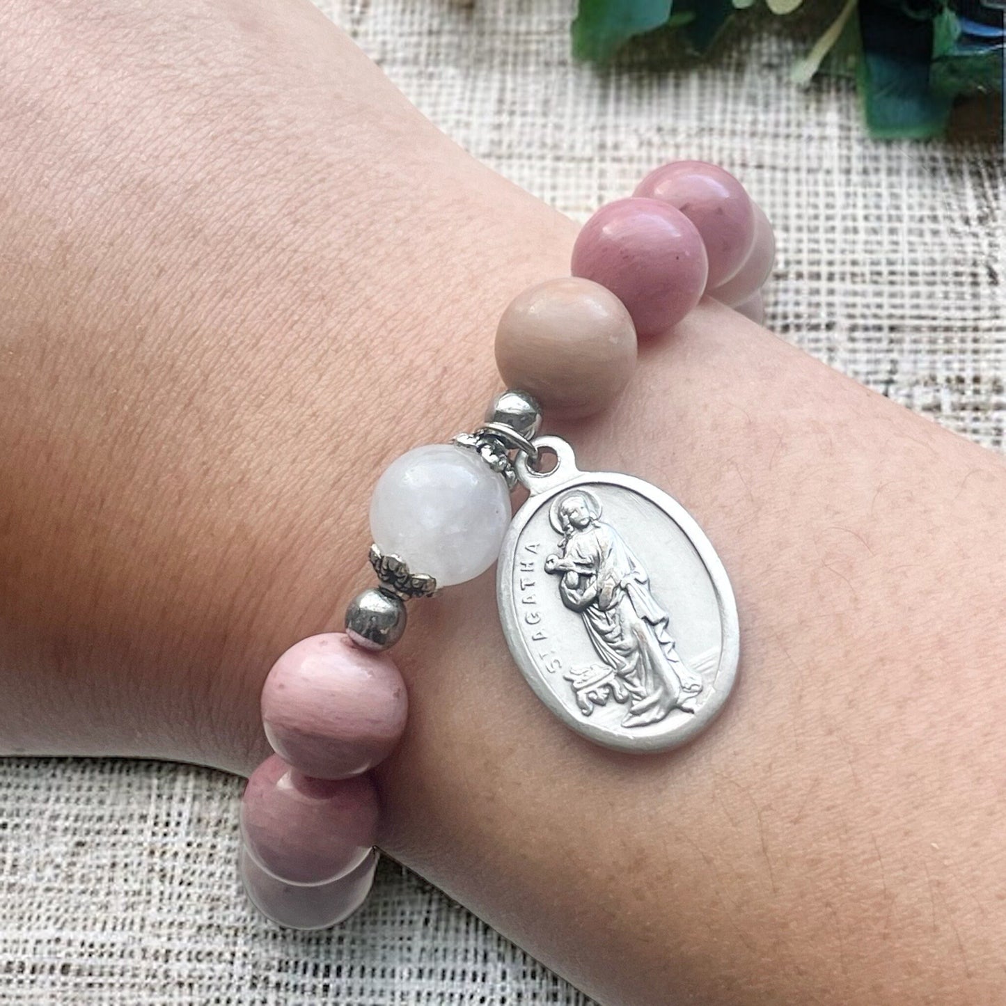 Saint Agatha Rosary Bracelet - Patron Saint of Breast Cancer